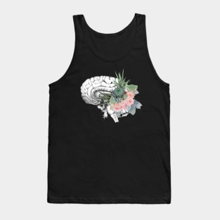 Brain human anatomy,succulents plants and roses, mental Tank Top